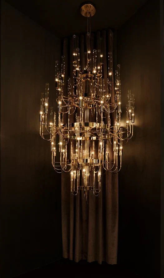 Luxury 5-Tier Crystal Rods Luxury Gala Chandelier