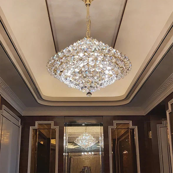 Aesthetic Luxury Conical Crystal Chandelier for Living / dinning Room