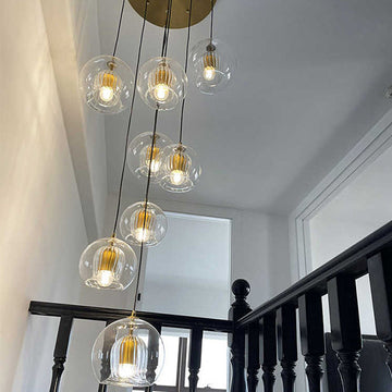 Scandinavian Modern Minimalist Extra-Long Chandelier for Staircase / loft / high-Ceiling Space