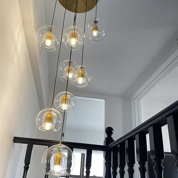 Scandinavian Modern Minimalist Extra-Long Chandelier for Staircase / loft / high-Ceiling Space