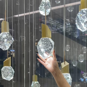 Extra Large Modern Light Luxury Creative Crystal Chandelier for 2-Story / duplex Buildings Staircase