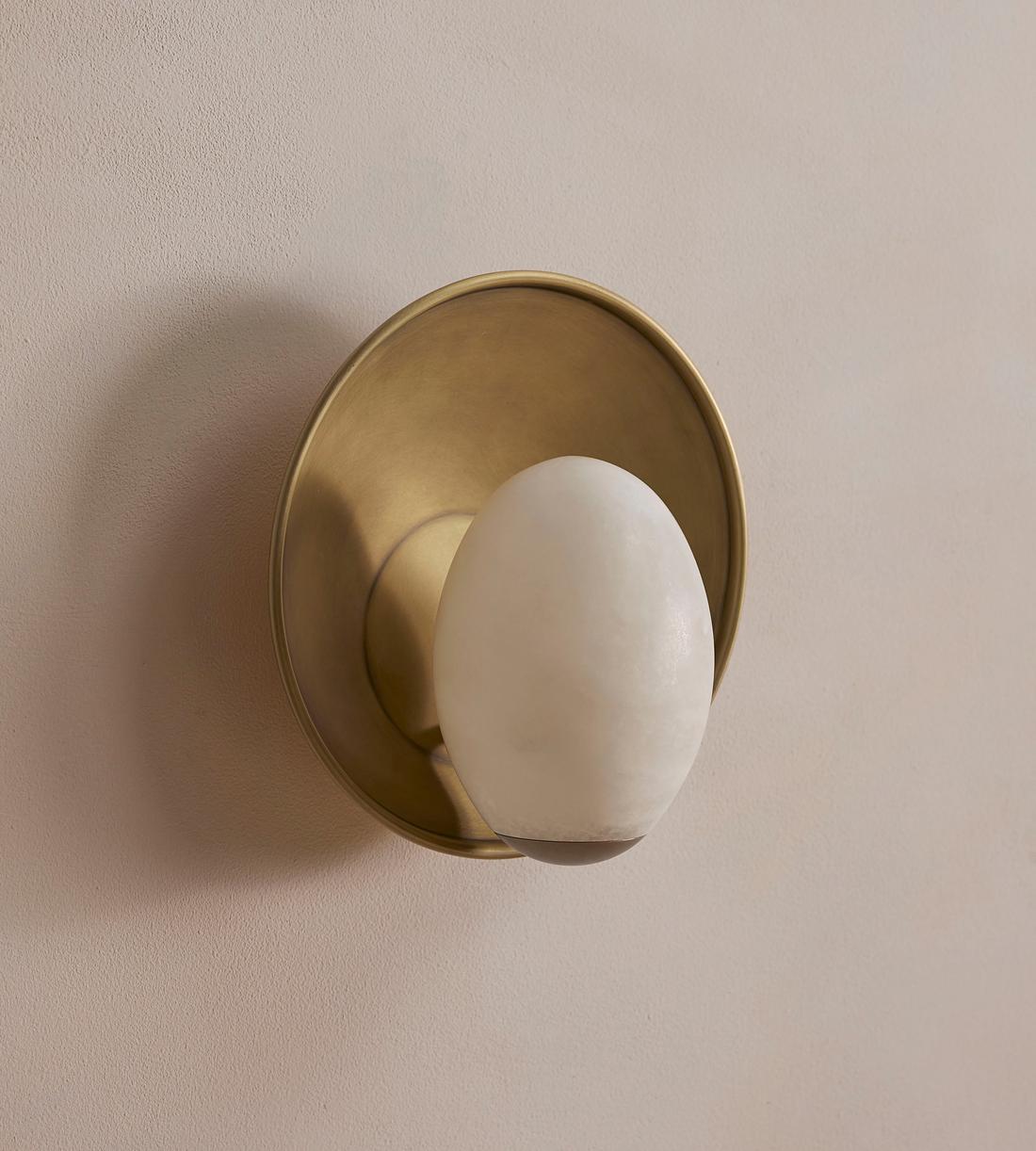 Alabaster Globe Brass Wall Sconce - Erhaus product image 3