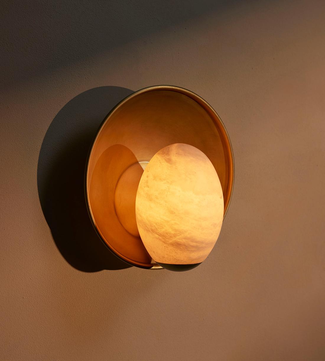 Alabaster Globe Brass Wall Sconce - Erhaus product image 4