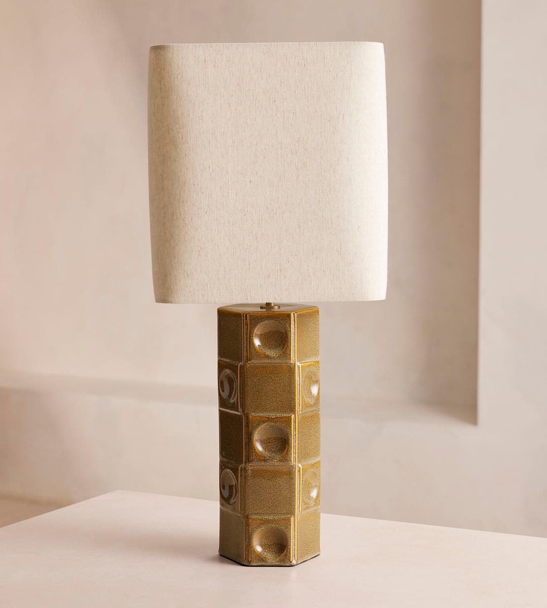 Ceramic Table Lamp with Rectangular Linen Shade - Erhaus product image 4