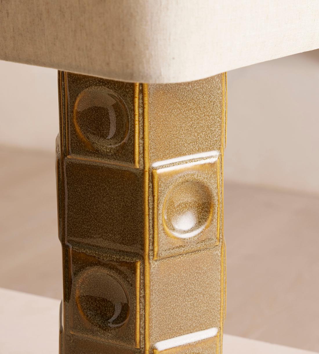Ceramic Table Lamp with Rectangular Linen Shade - Erhaus product image 5