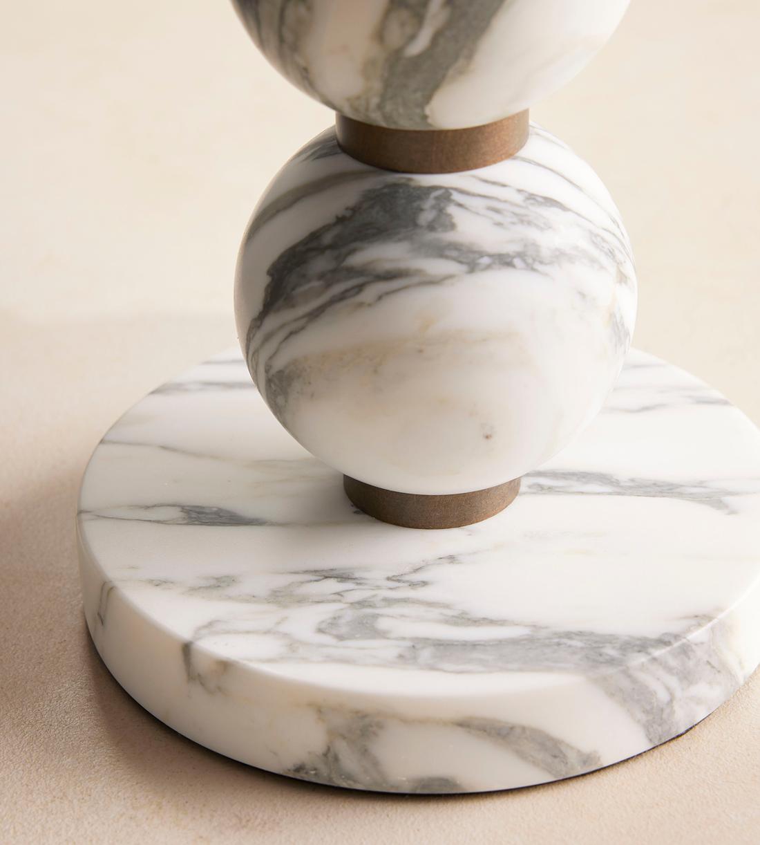 Marble Table Lamp with Linen Shade - Erhaus product image 4