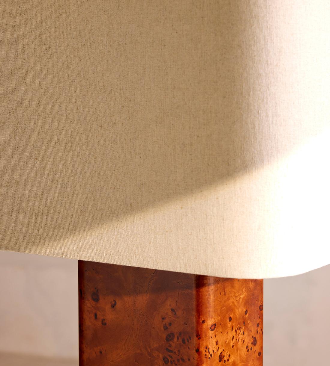 Mappa Burl Rectangle Table Lamp with Linen Shade - Erhaus product image 5