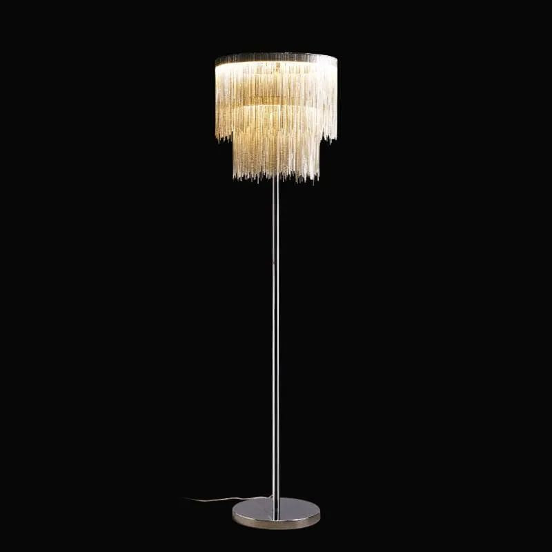 Alisa Luxury Hardware Aluminum Chain Tassel Floor Lamp(single-Layer / double-Deck)