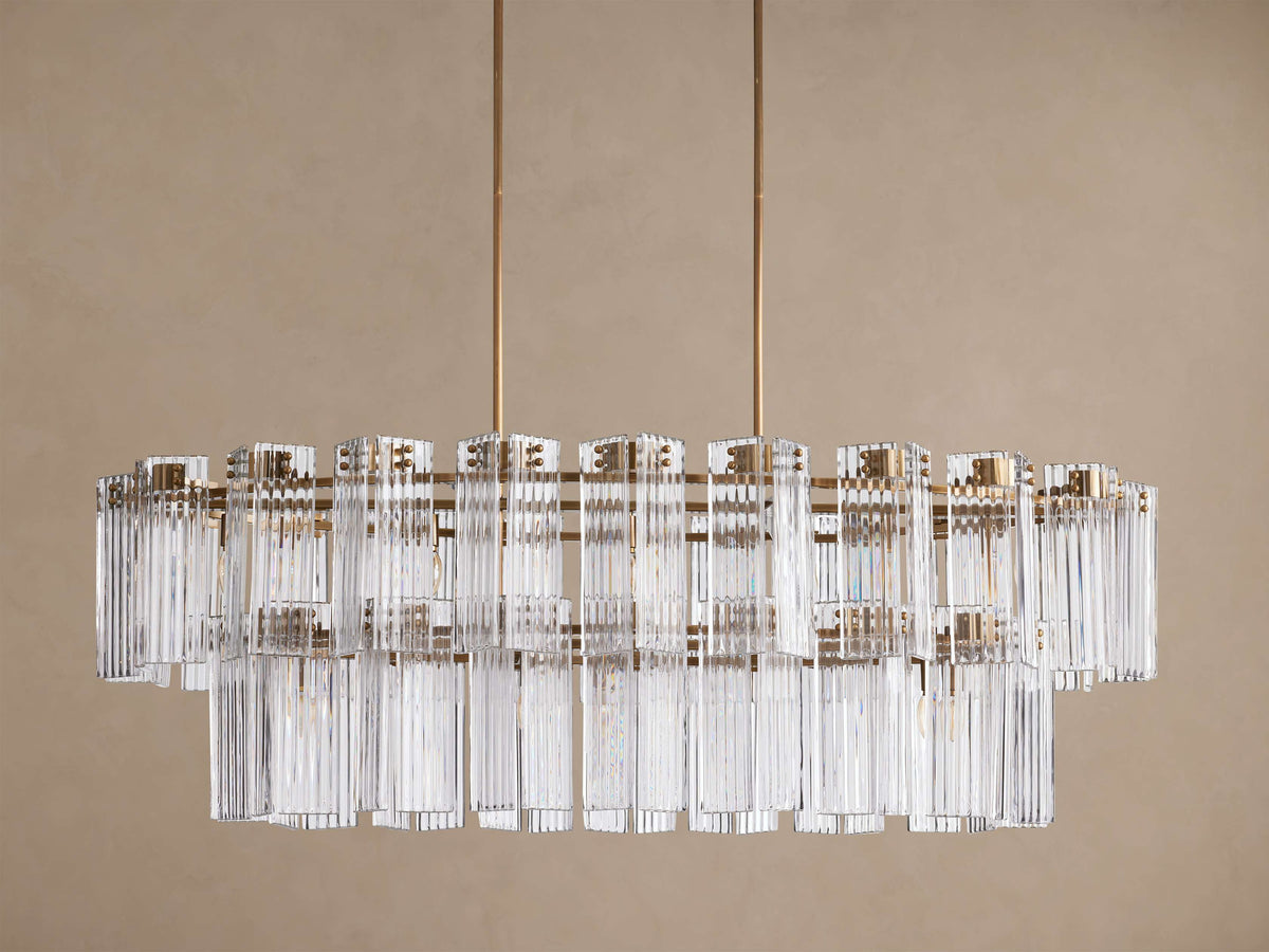 Delsie Oval Tiered Chandelier 63-Inch72-Inchw