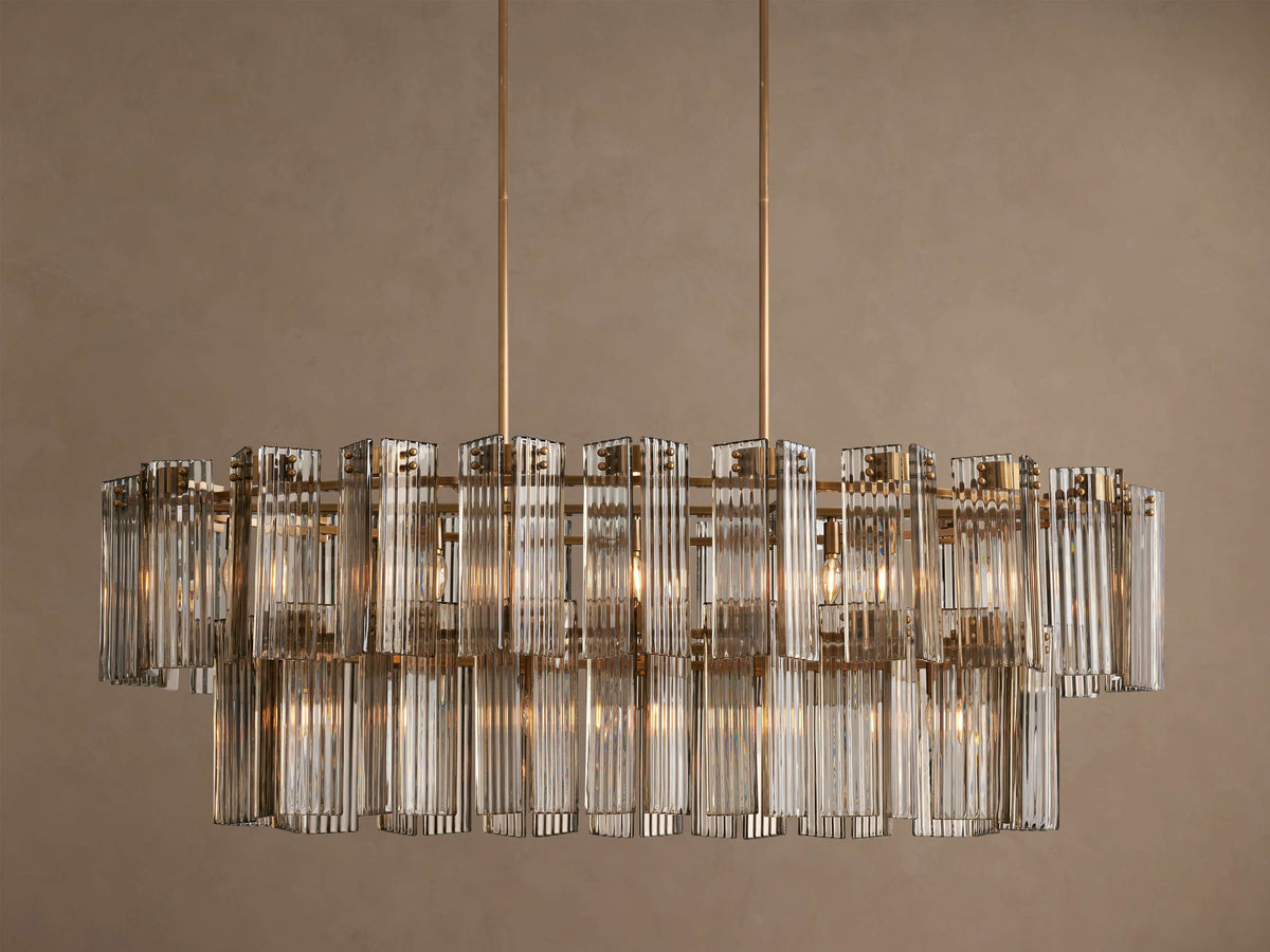 Delsie Oval Tiered Chandelier 63-Inch72-Inchw