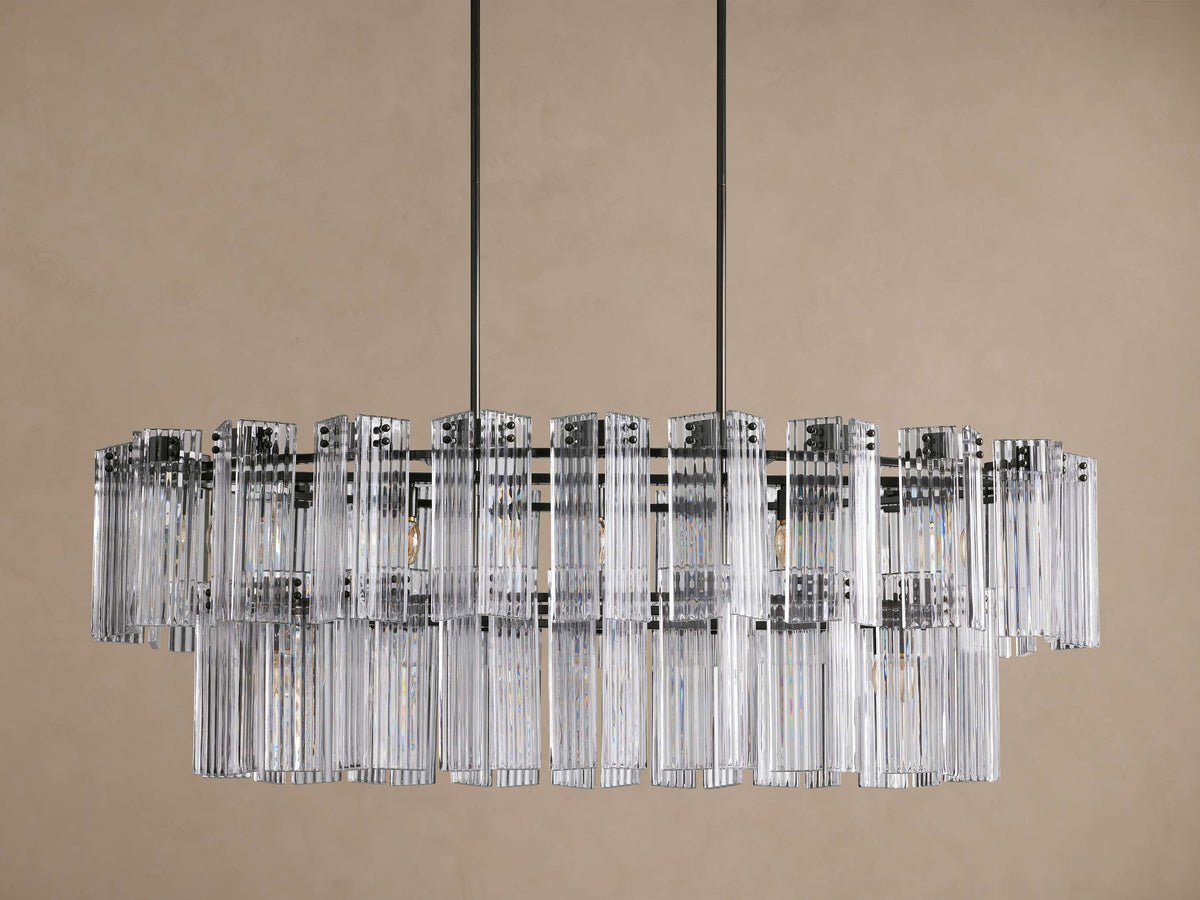 Delsie Oval Tiered Chandelier 63-Inch72-Inchw