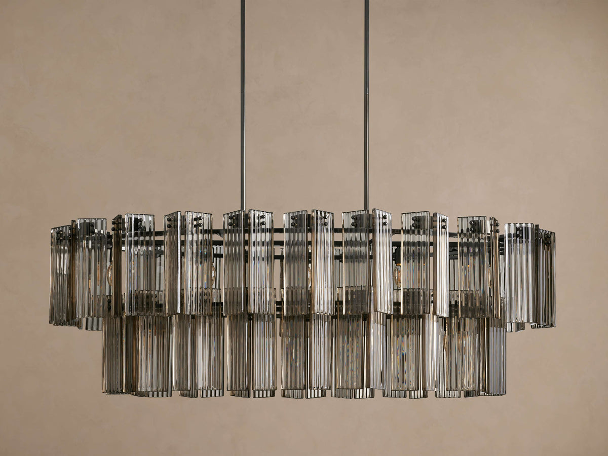 Delsie Oval Tiered Chandelier 63-Inch72-Inchw