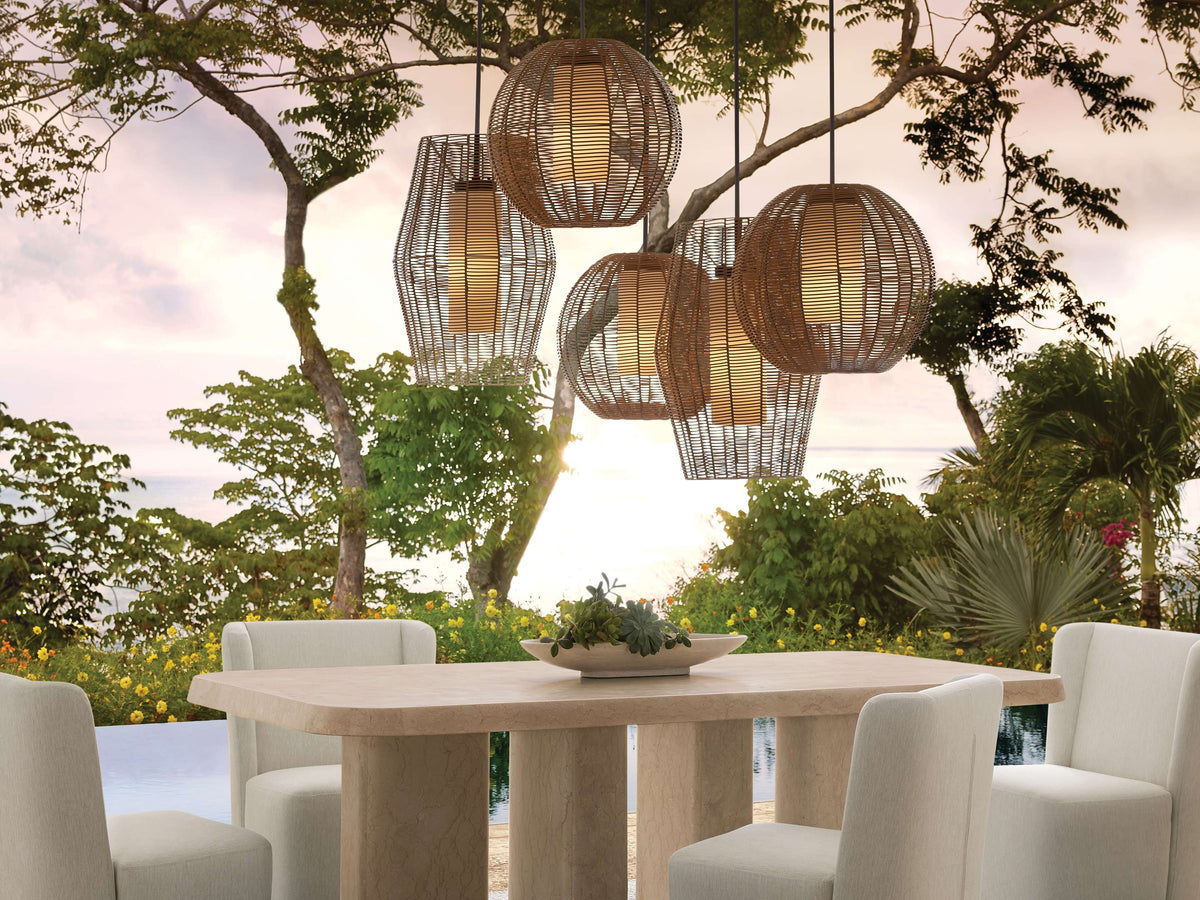 Cohen Globe Wicker Outdoor Pendant 20-Inch