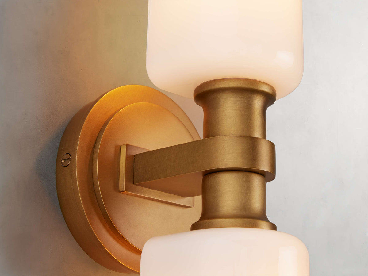 Zayd Double Opal Glass Wall Sconce