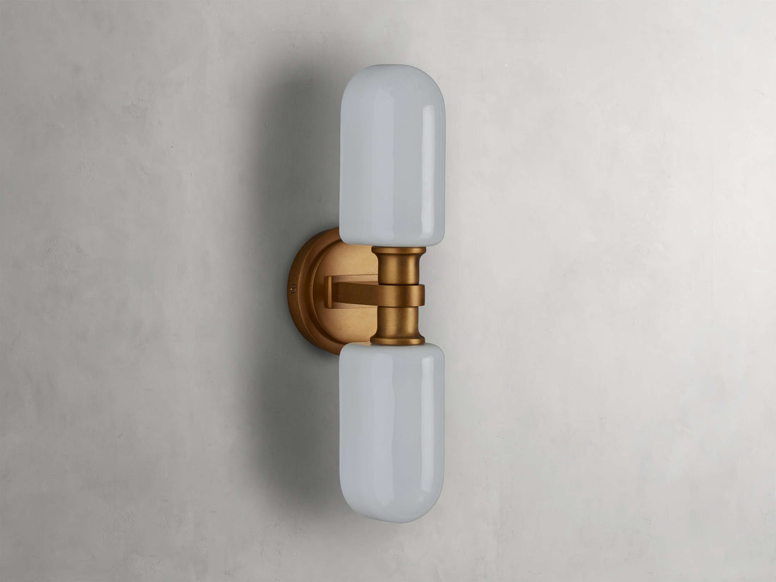 Zayd Double Opal Glass Wall Sconce