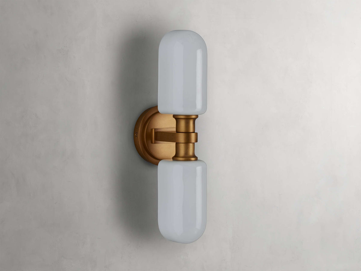 Zayd Double Opal Glass Wall Sconce