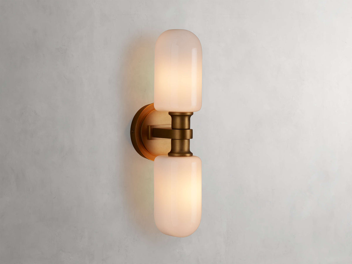 Zayd Double Opal Glass Wall Sconce
