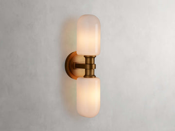 Zayd Double Opal Glass Wall Sconce