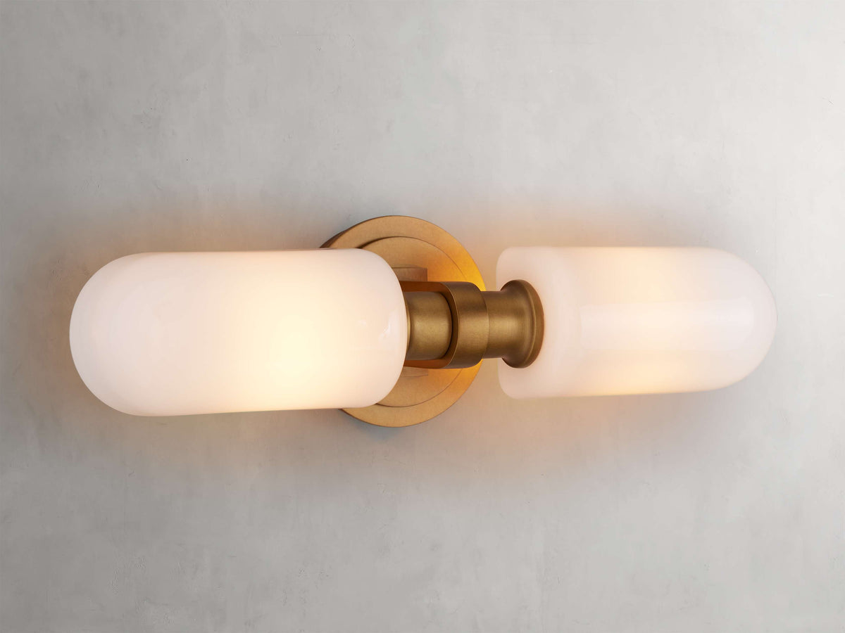 Zayd Double Opal Glass Wall Sconce