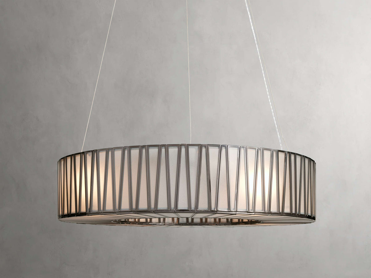 Jeunet Round Chandelier in Nickel