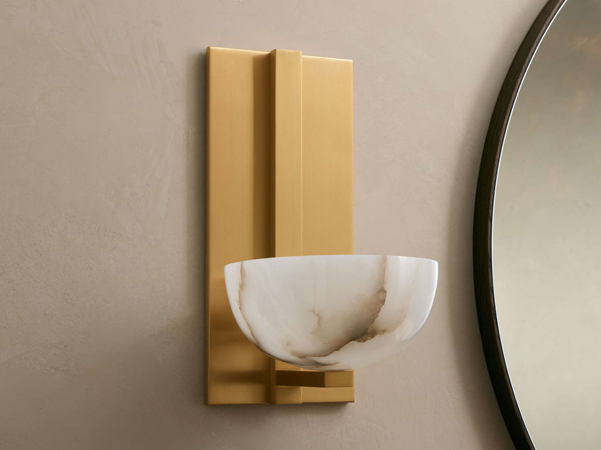 Belmira Brass Alabaster Sconce