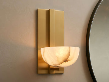 Belmira Brass Alabaster Sconce