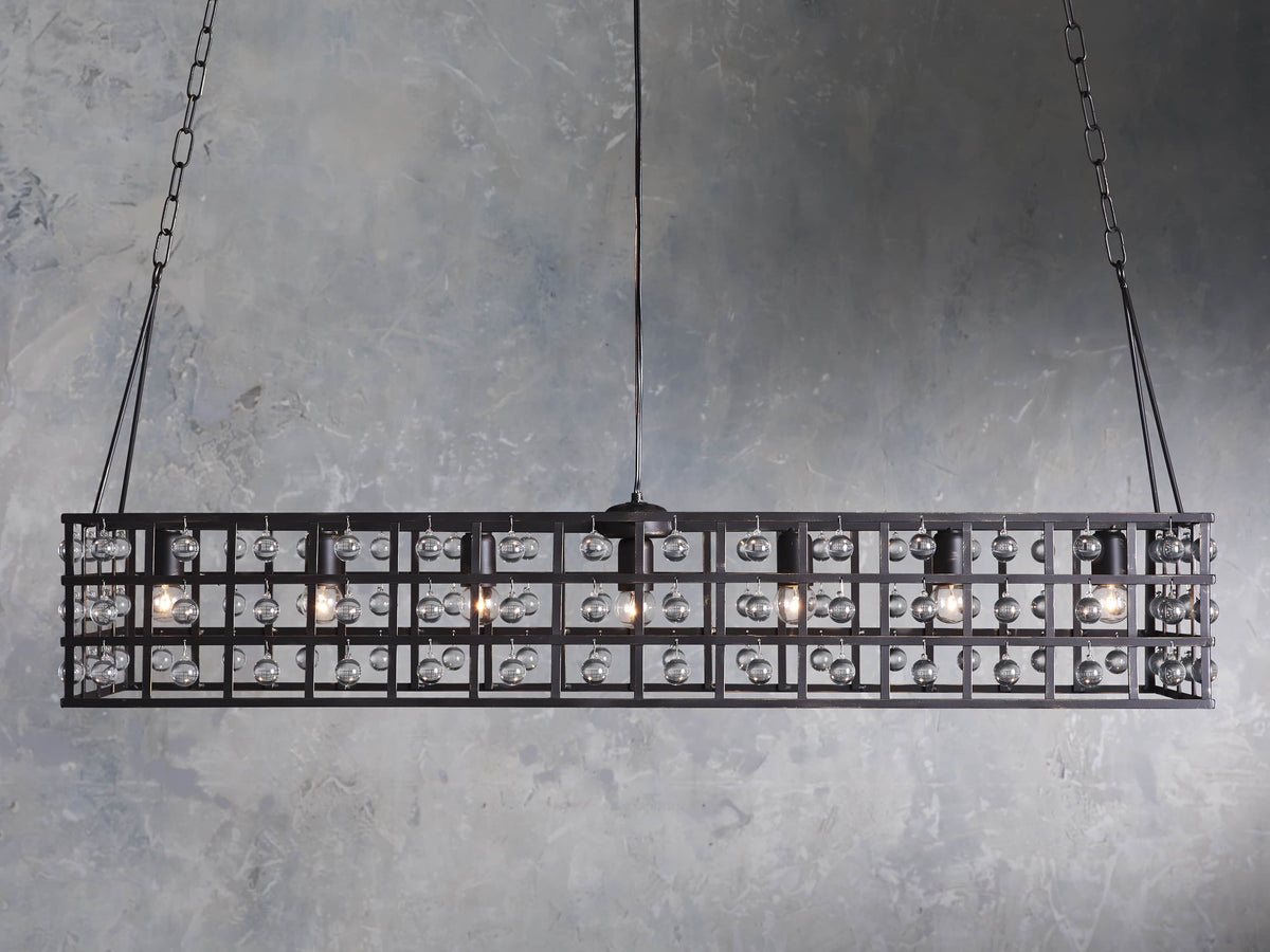 La Cage 50-InchRectangular Chandelier in Bronze