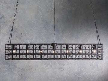 La Cage 50-InchRectangular Chandelier in Bronze