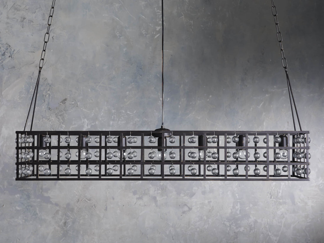 La Cage 50-InchRectangular Chandelier in Bronze