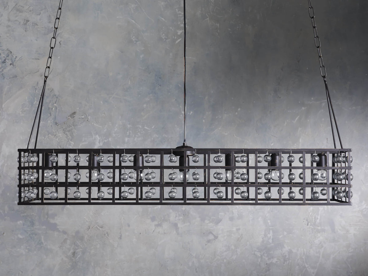 La Cage 50-InchRectangular Chandelier in Bronze