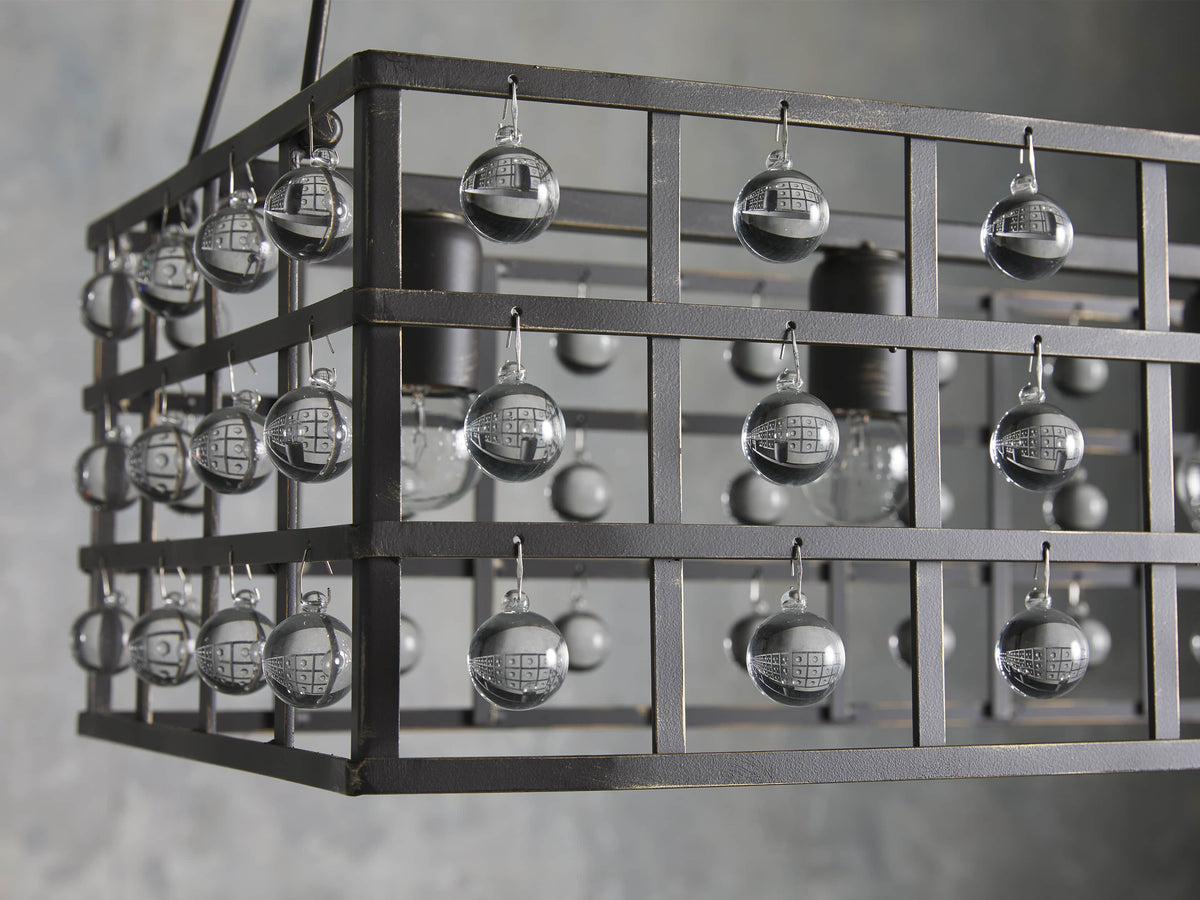La Cage 50-InchRectangular Chandelier in Bronze