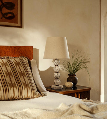 Marble Table Lamp with Linen Shade - Erhaus product image 1