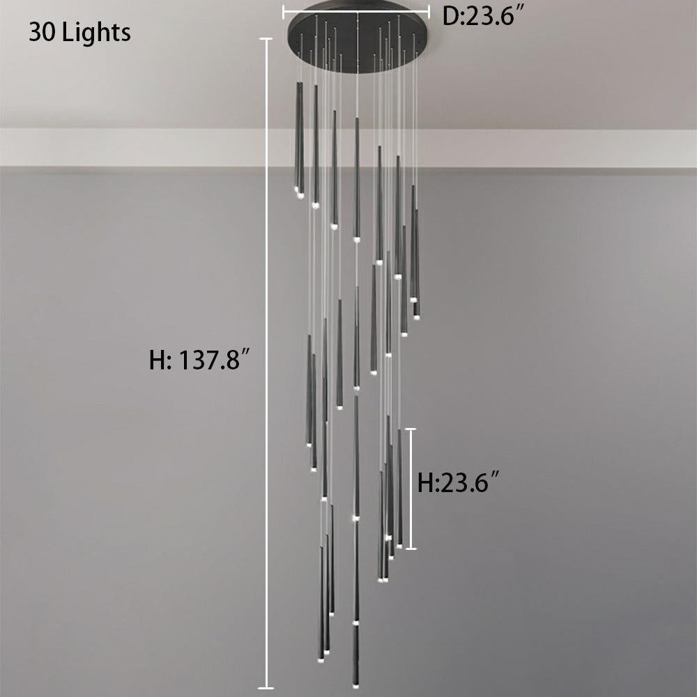 Minimalism Foyer Staircase Chandelier Ceiling Pendant Lighting for Living Room Entryway in Gold / Black Finish