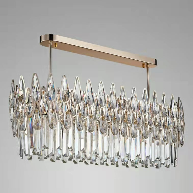 Modern Round / rectangular Raindrop Crystal Chandelier for Low-Ceiling