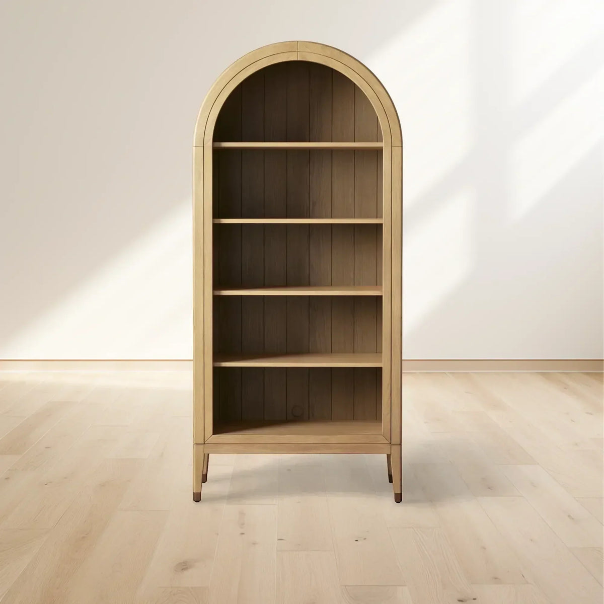 Hattie Open Bookcase in Oak 36-Inchw 46-Inchw
