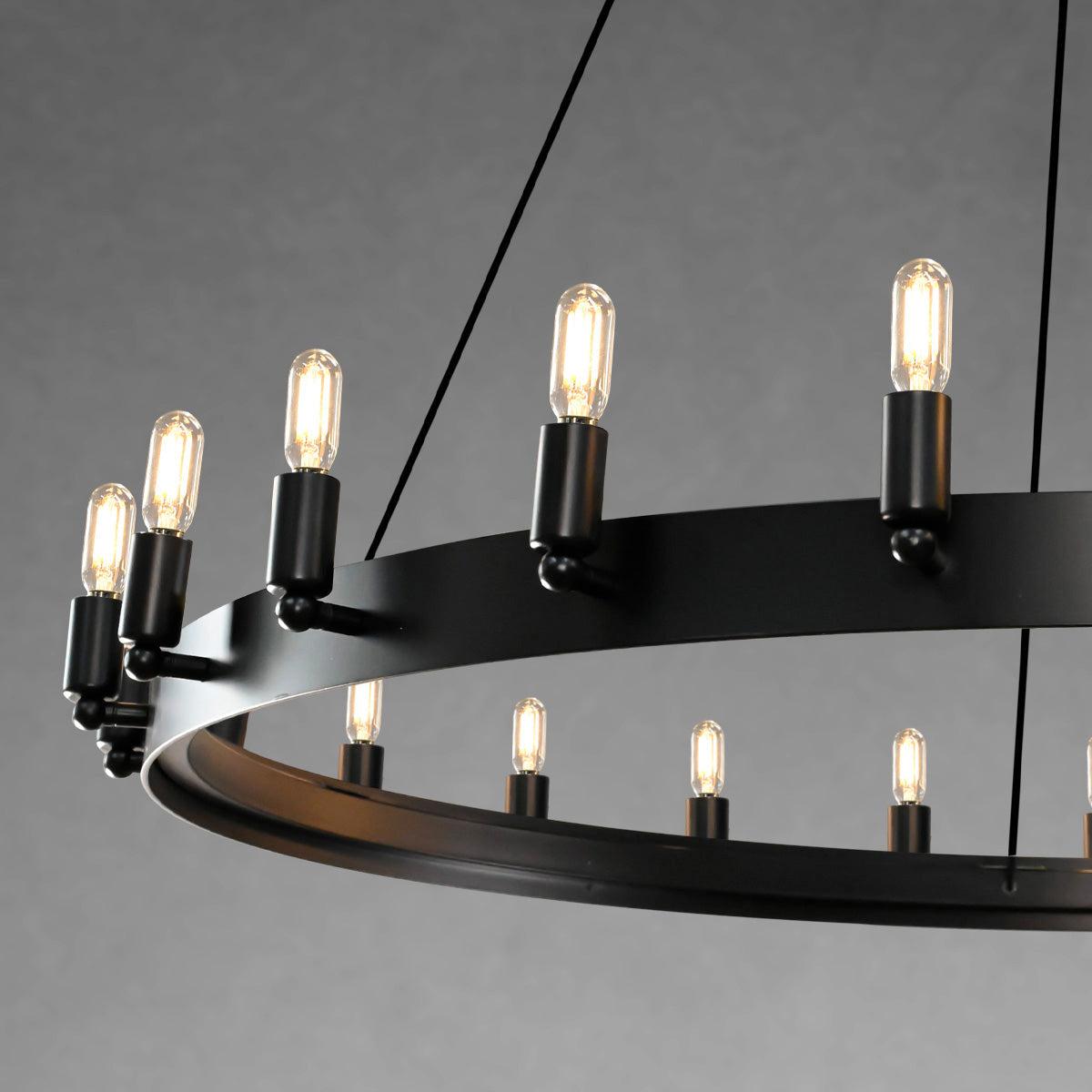 Camina Vintage Candelabra Round Chandelier 26"