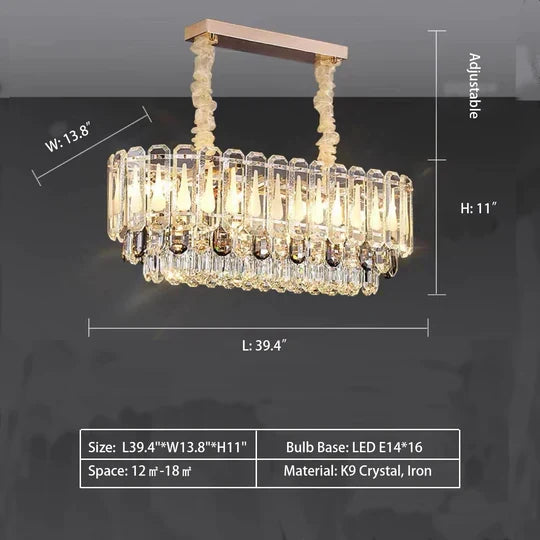 Oversized Transparent Crystal Tiered Chandelier Suit for Living / dining Room / bedroom