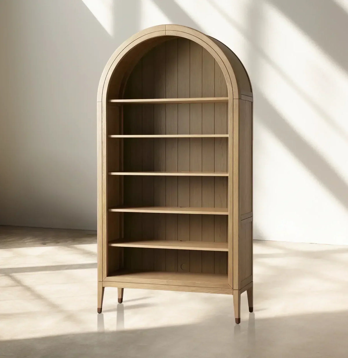 Hattie Open Bookcase in Oak 36-Inchw 46-Inchw