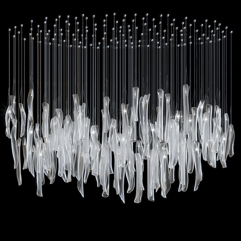 Luméa Organic Glass Tube Cluster Chandelier