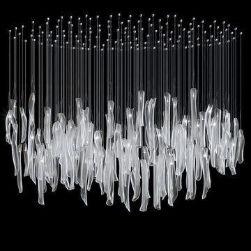 Luméa Organic Glass Tube Cluster Chandelier