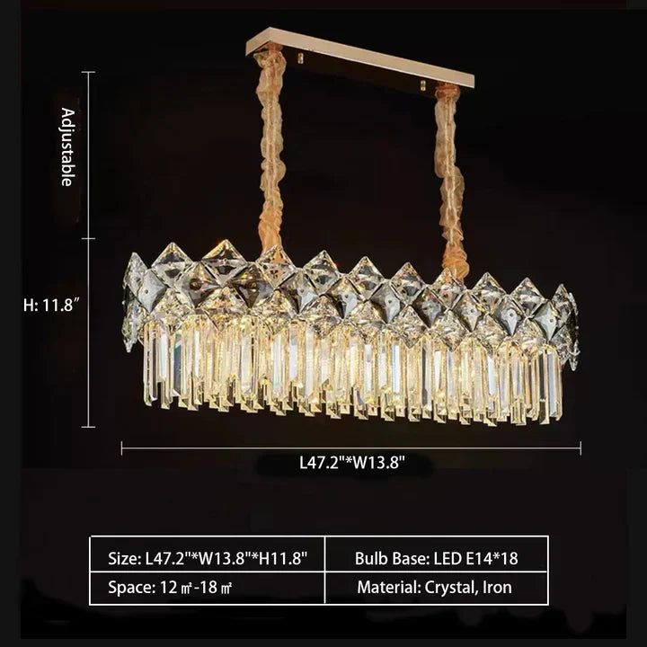 Modern Luxury Tiered Transparent K9 Crystal Chandelier with Round or Oval Shape for Living, Dining, Bedroom