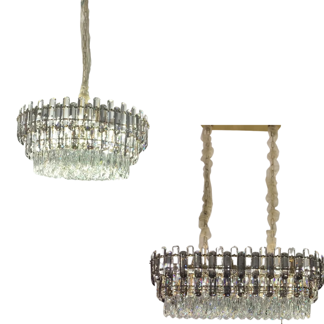 Light Luxury Round / rectangular Crystal Chandelier for Living / dining Room / bedroom