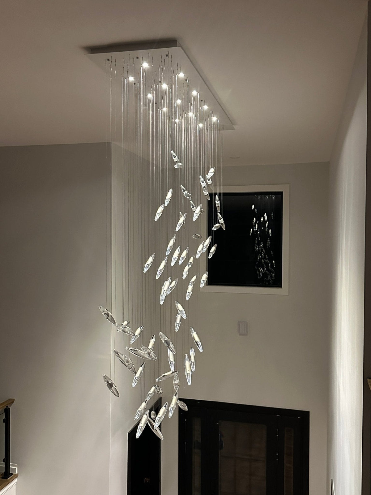 Moonlight Whispers Crystal Spiral Chandelier