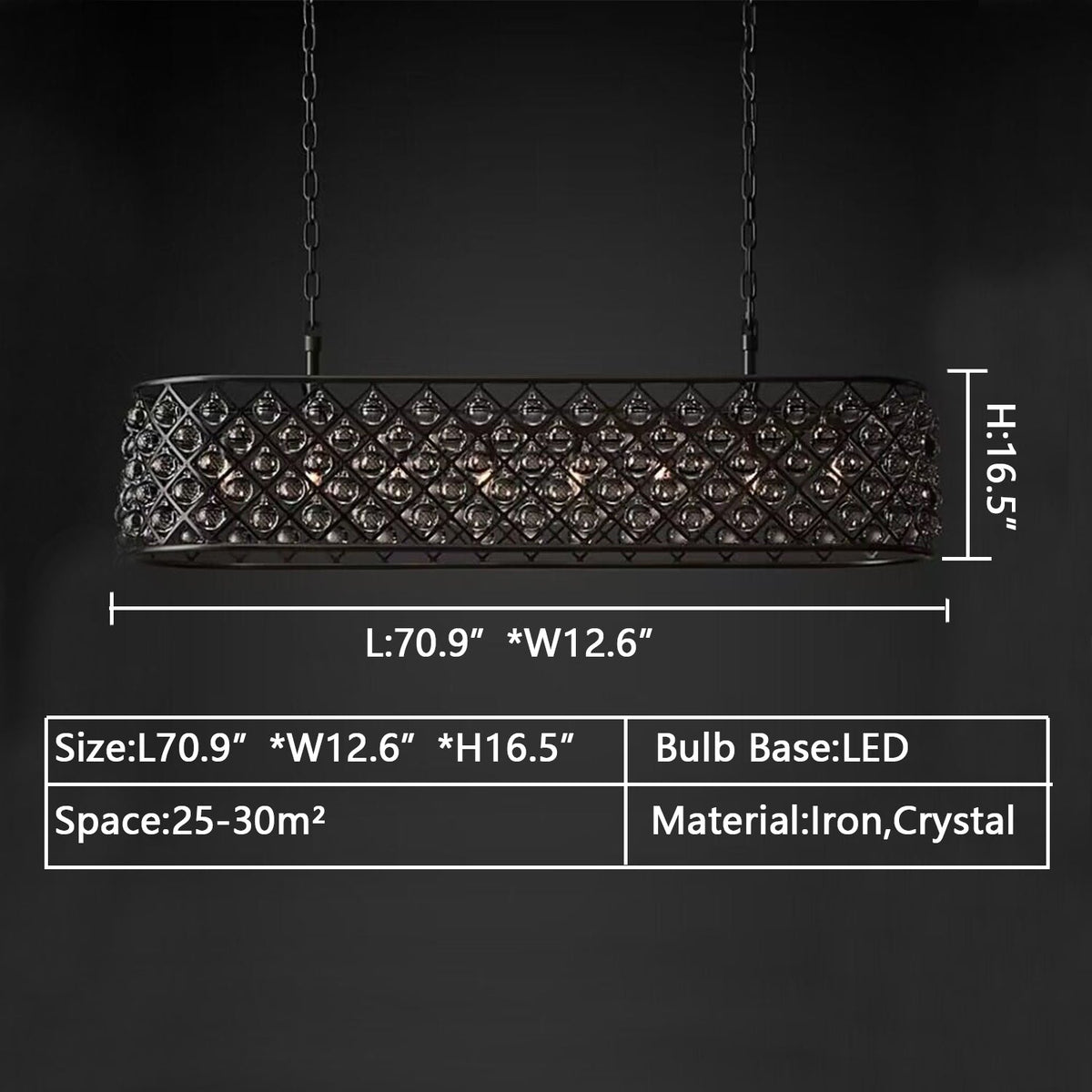 Post-Modern Raindrop Crystal Chandelier Rectangle / round Light for Living Room / dining Table