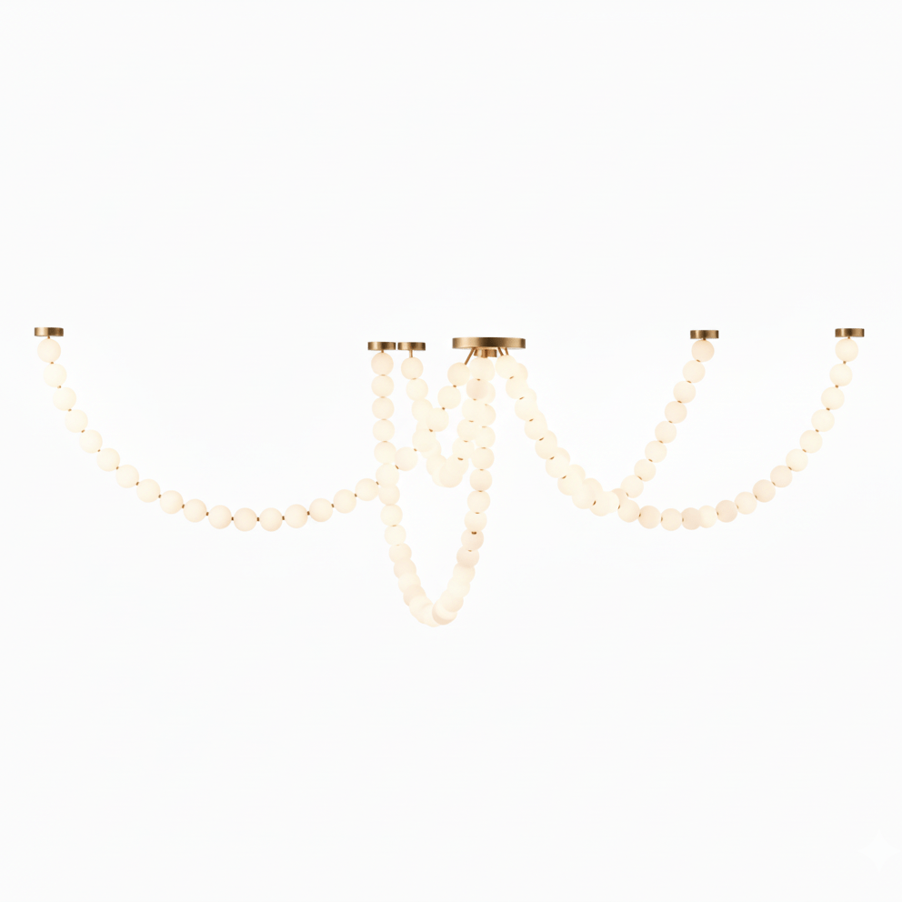 Pearl Glass Necklace Balls Chandelier