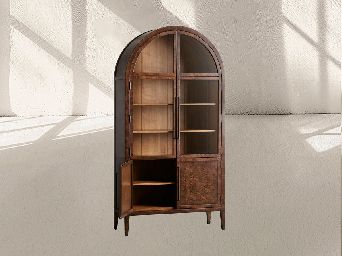 Hattie Burl Glass Cabinet