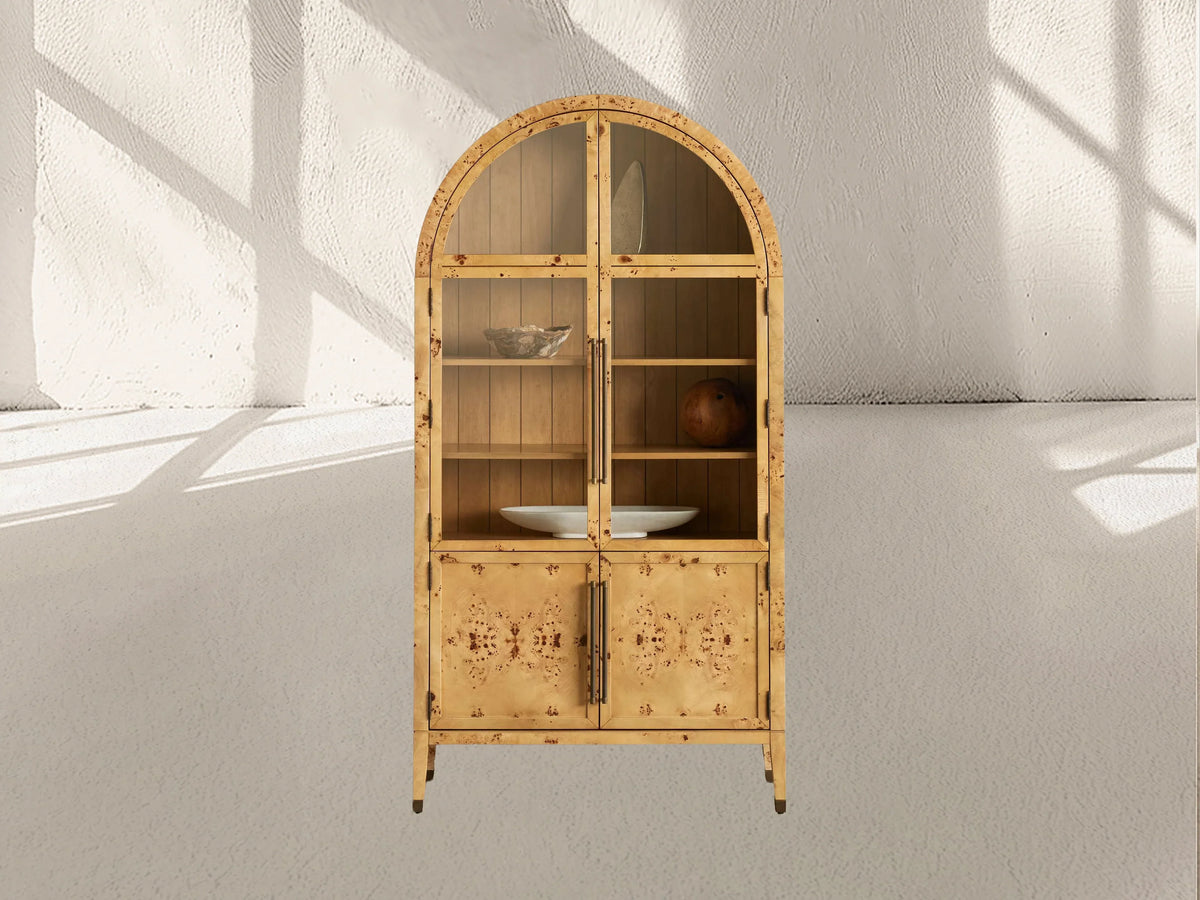 Hattie Burl Glass Cabinet