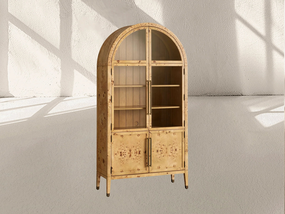Hattie Burl Glass Cabinet