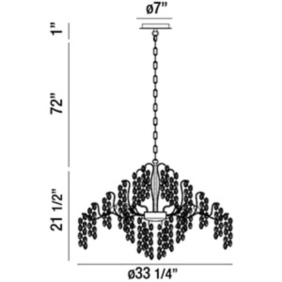 Lignia Crystal Branch Gold Artistic 33-InchChandelier