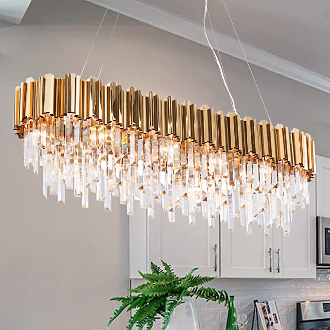 Light Luxury Large Round / oval Multi-Tiered Crystal Chandelier for Living Room / dining Area / staircase